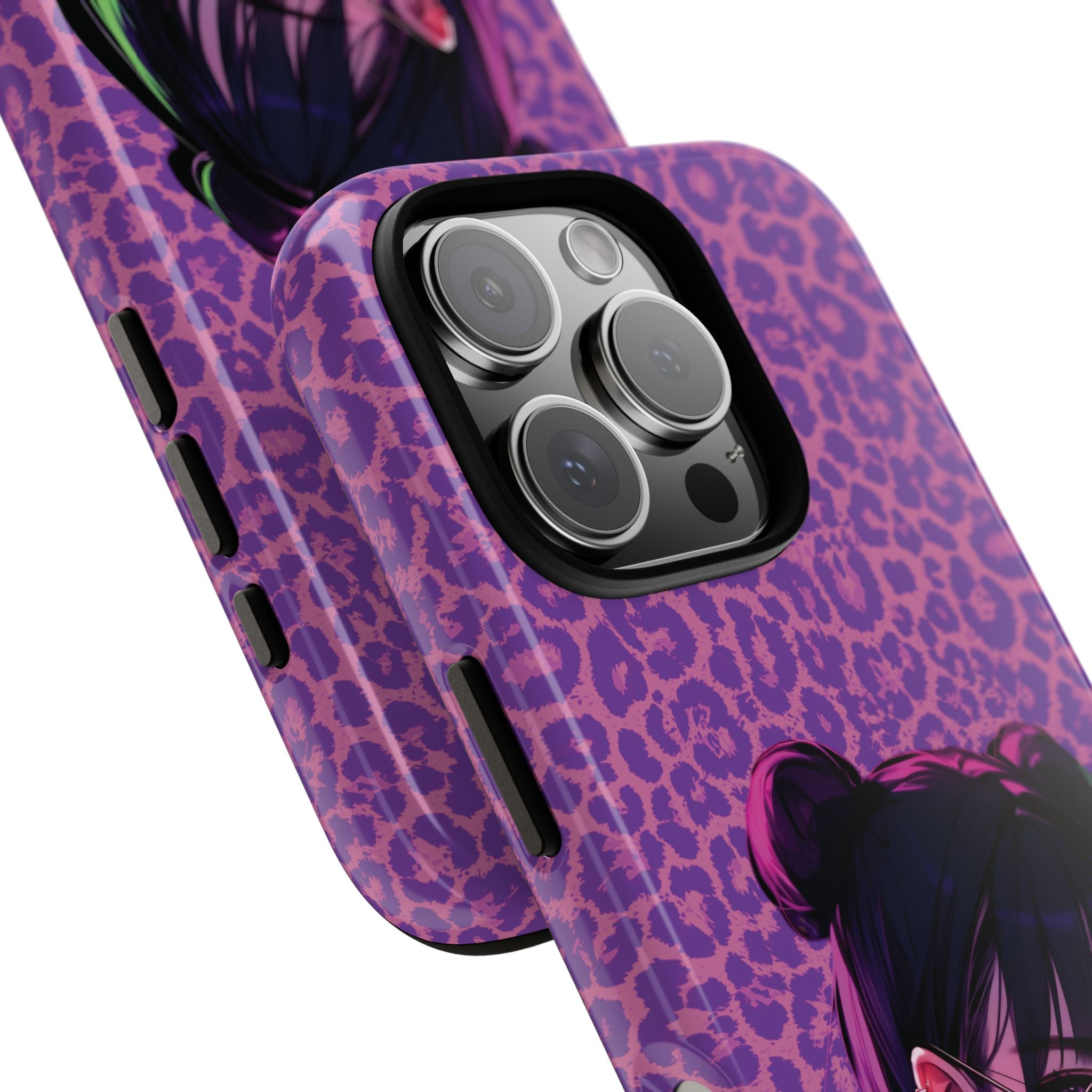 Purple Pink Leopard Kz iPhone, Galaxy and Google Tough Cases