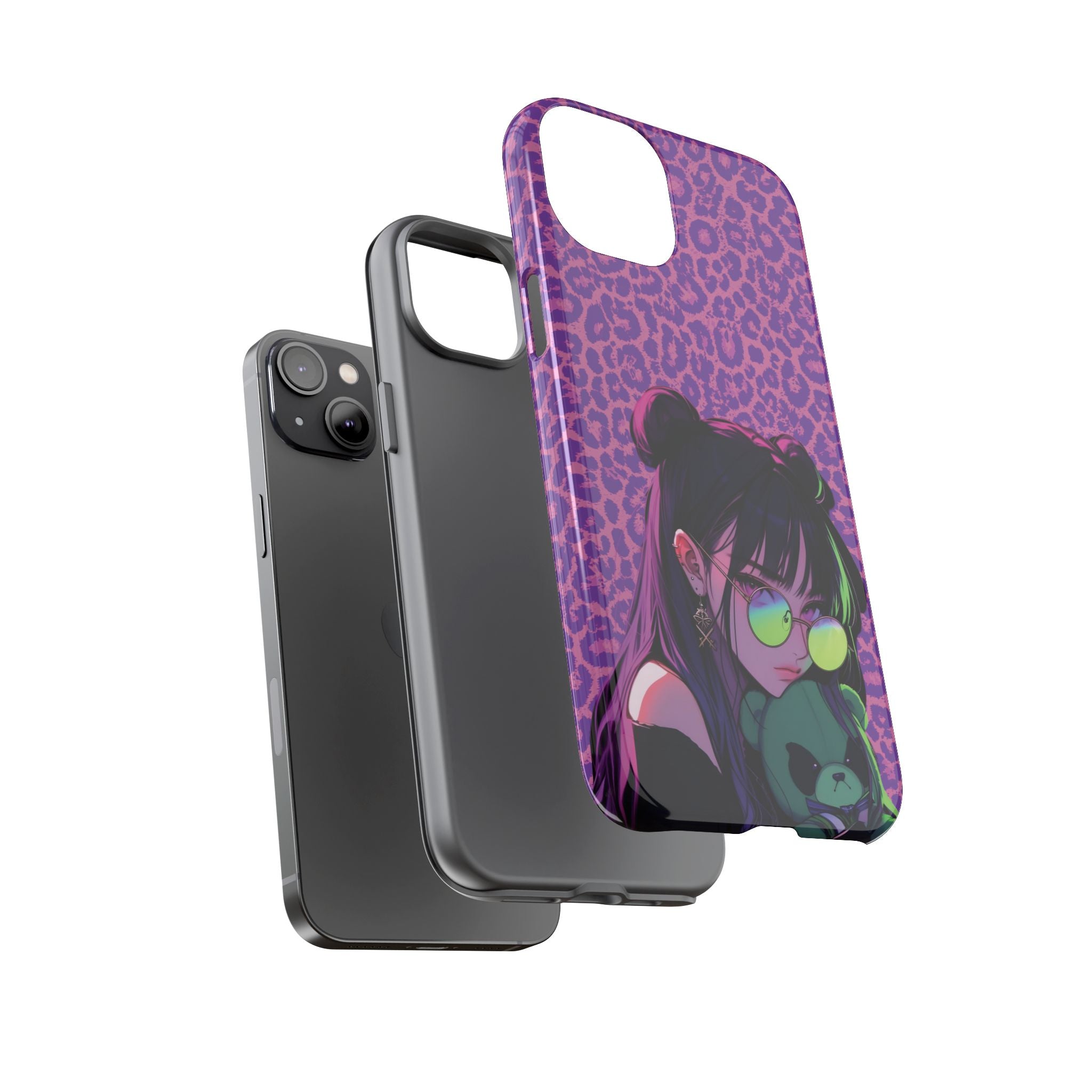 Purple Pink Leopard Kz iPhone, Galaxy and Google Tough Cases