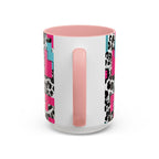Retro Vibes Love Blocks Leopard Print Coffee Mug Kitchen Decor, Gift