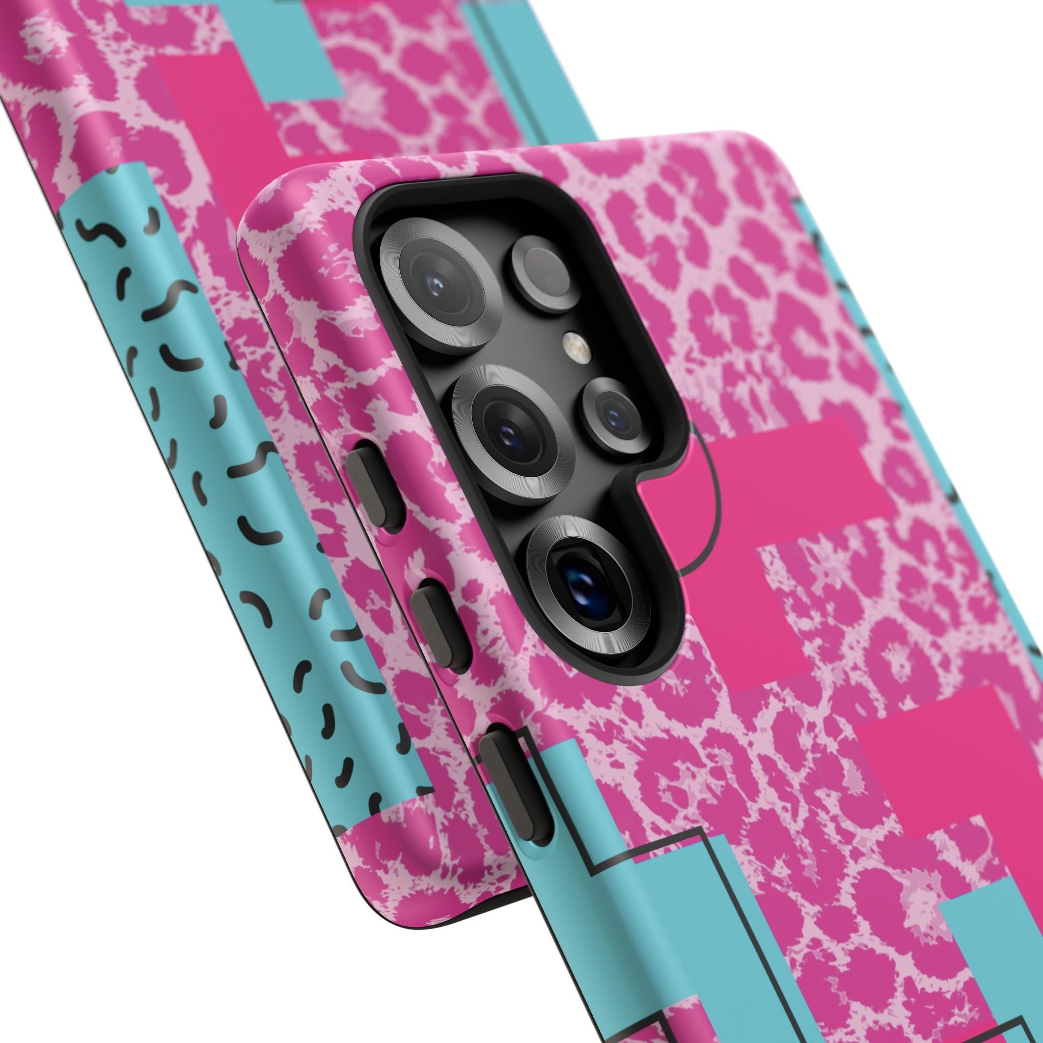 Retro Love Pink Leopard RG Tough Phone Case for iPhone, Galaxy, or Google Pixel