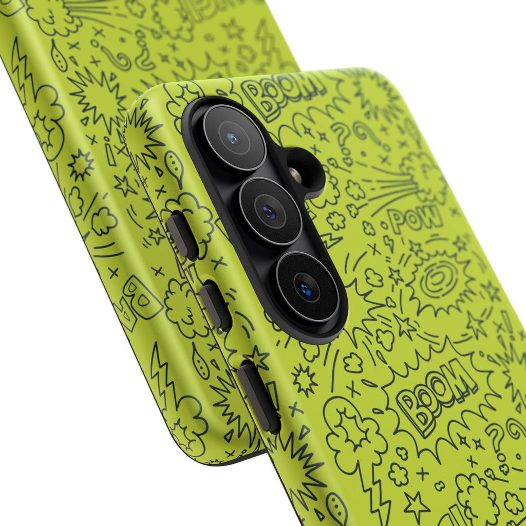 Neon Lime Wow Tough Case for iPhone, Galaxy, or Google Pixel
