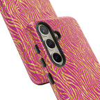 Pink Gold Zebra Print Tough Case for iPhone, Galaxy, or Google Pixel