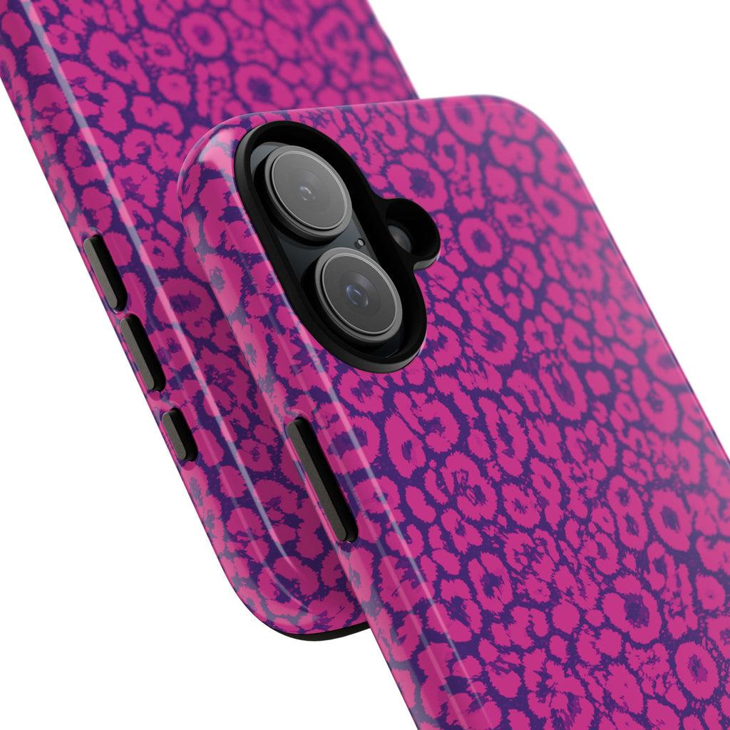 Pink Purple Leopard Tough Phone Case iPhone, Galaxy and Google Pixel