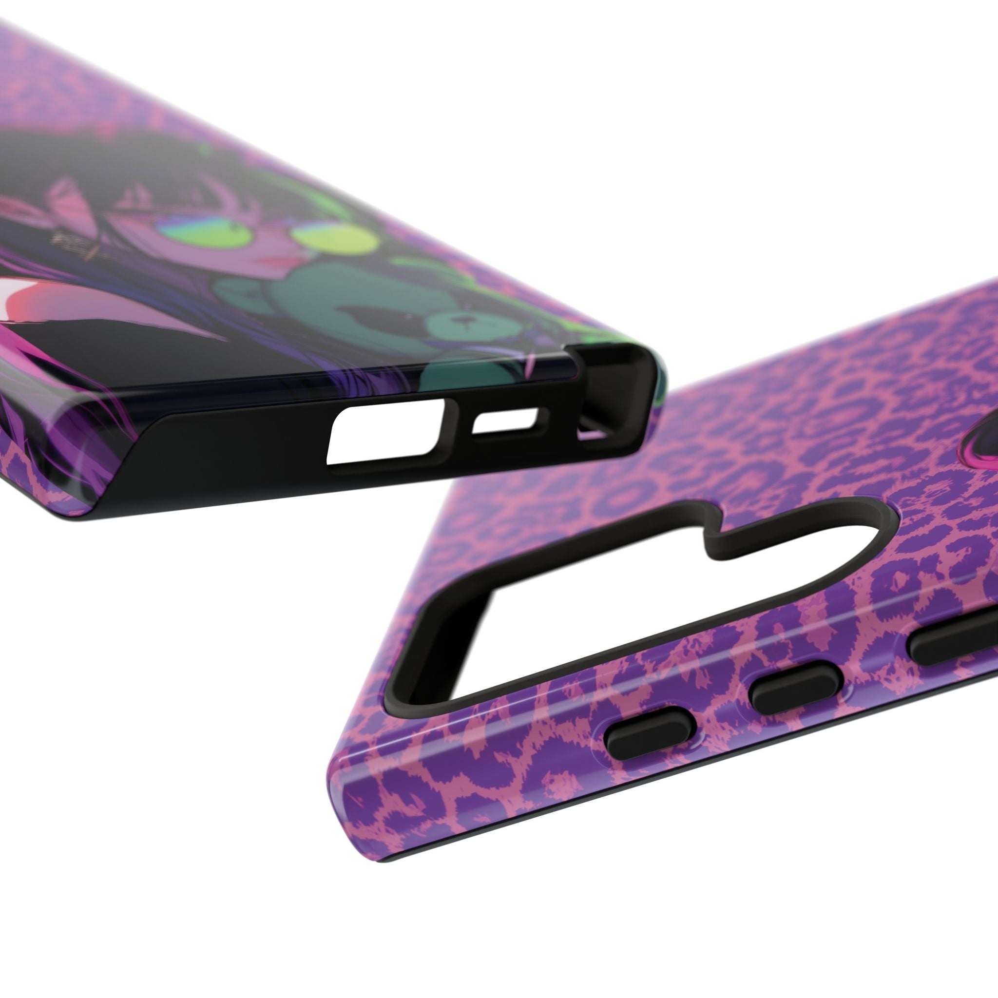 Purple Pink Leopard Kz iPhone, Galaxy and Google Tough Cases