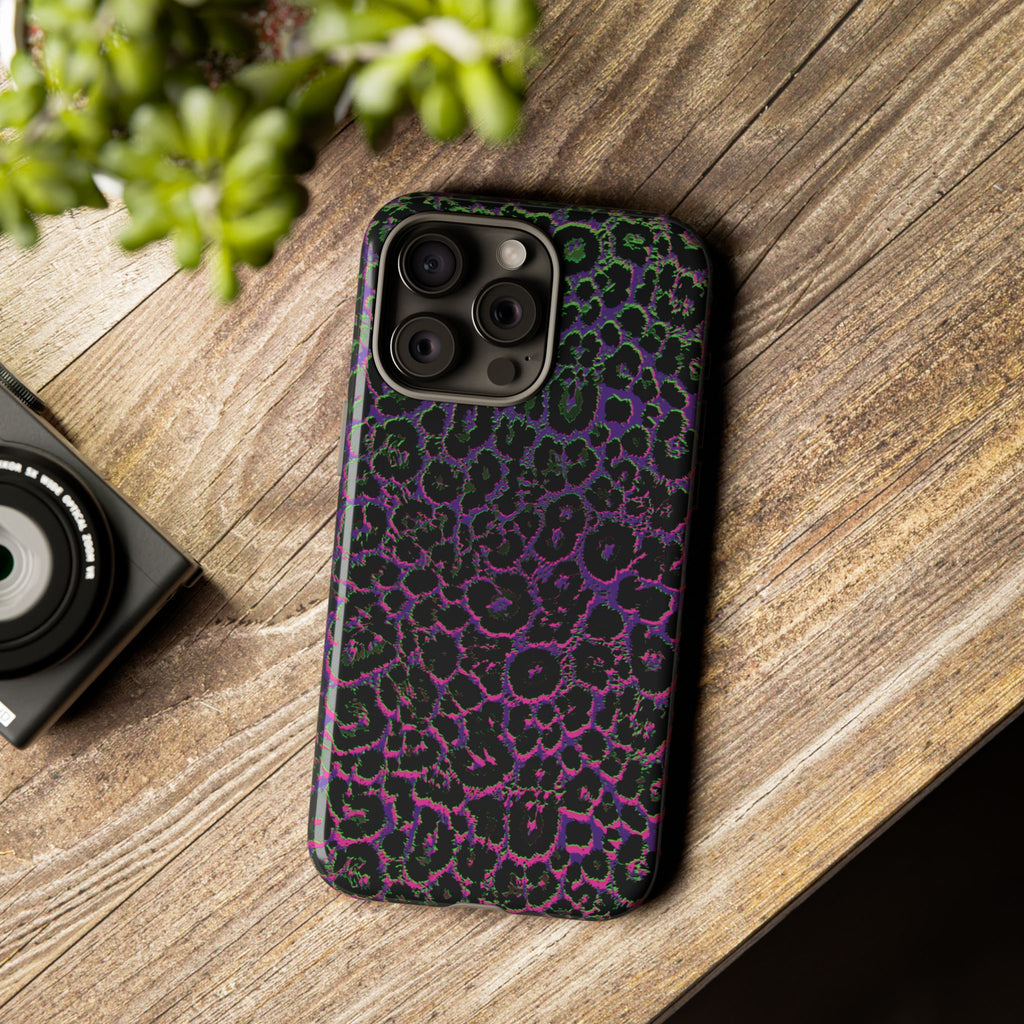 Colorful Leopard Tough Phone Case for iPhone, Galaxy, or Google Pixel