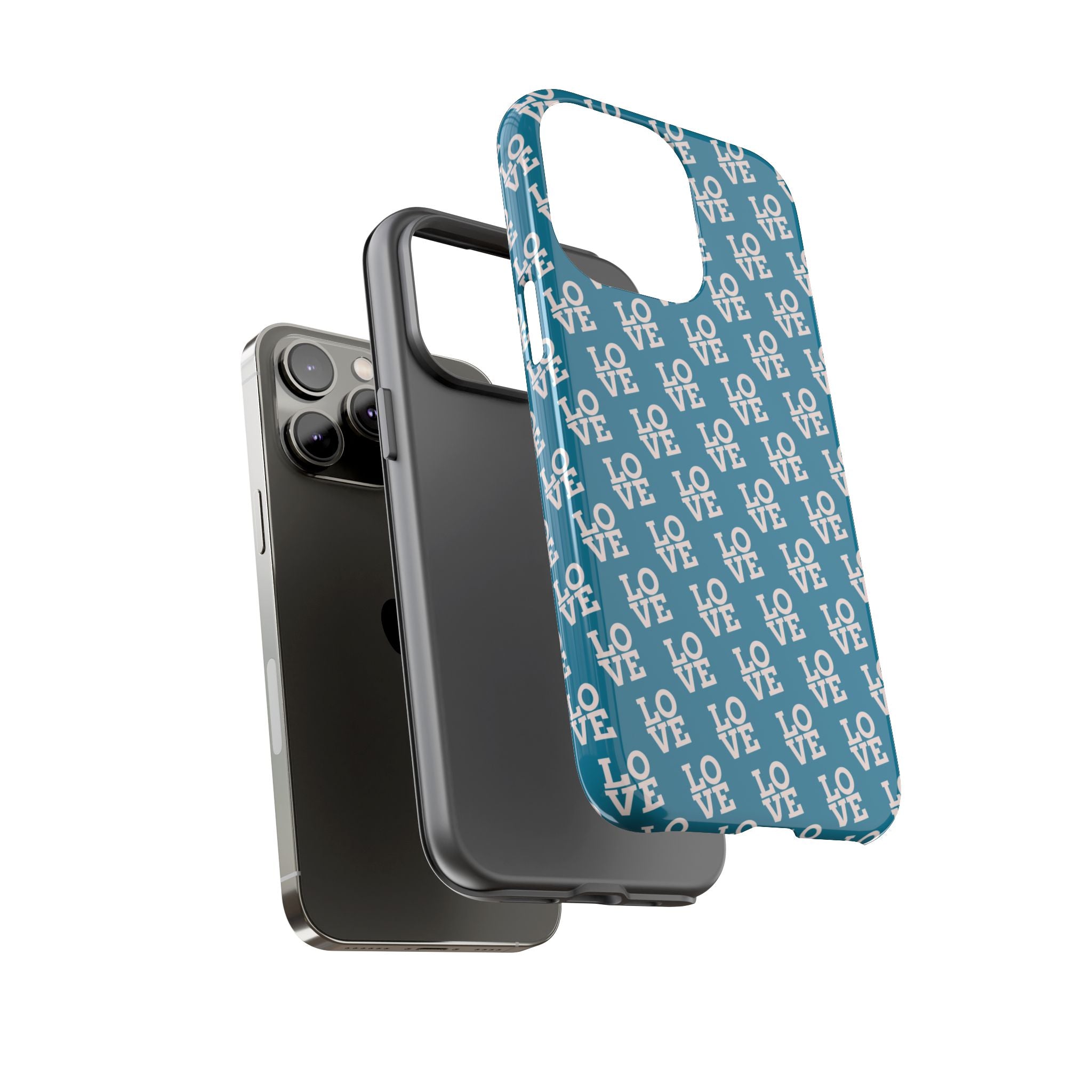 LOVE Teal Green Tough Phone Case iPhone, Galaxy, or Google Pixel