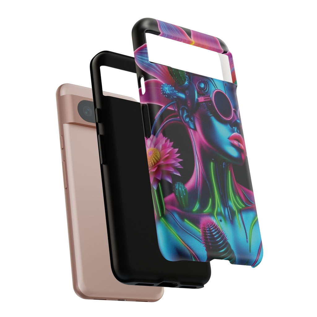 Neon Androgen Cactus Flower Tough Phone Case for iPhone, Galaxy, or Google Pixel