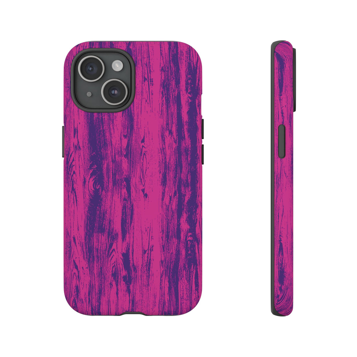 Pink Purple Wood Tough Phone Case iPhone, Galaxy, or Google Pixel