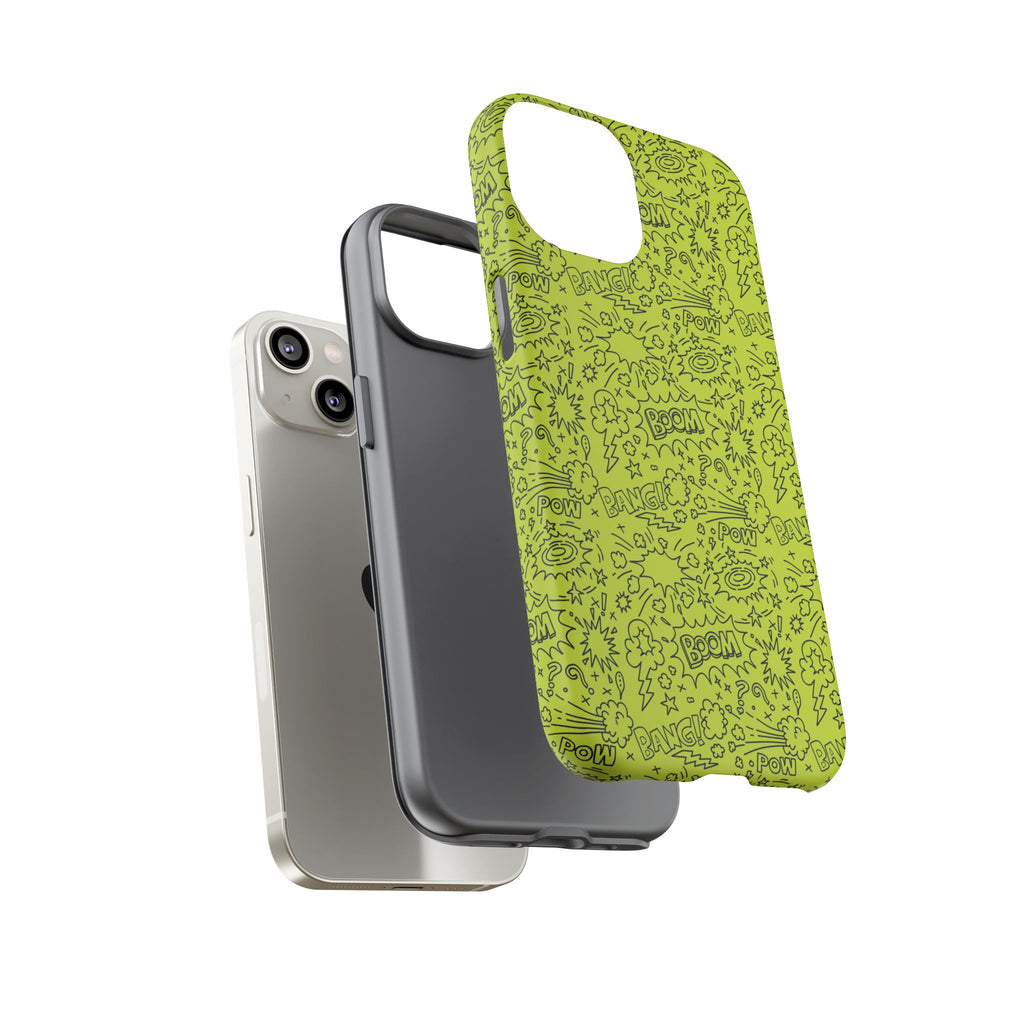 Neon Lime Wow Tough Case for iPhone, Galaxy, or Google Pixel