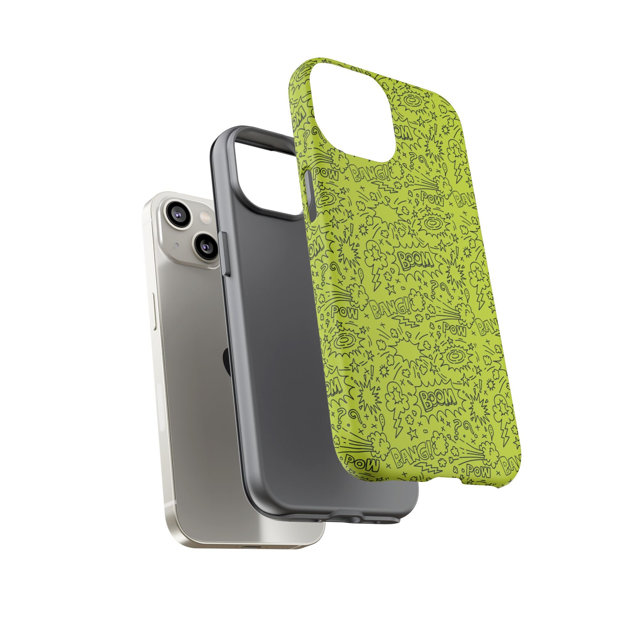 Neon Lime Wow Tough Case for iPhone, Galaxy, or Google Pixel