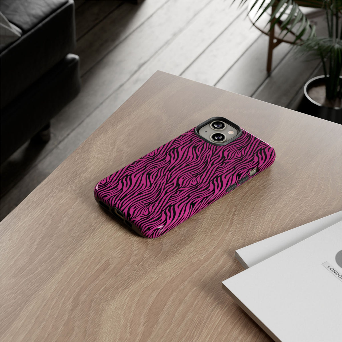 Pink Zebra Tough Phone Case for iPhone, Galaxy, or Google Pixel