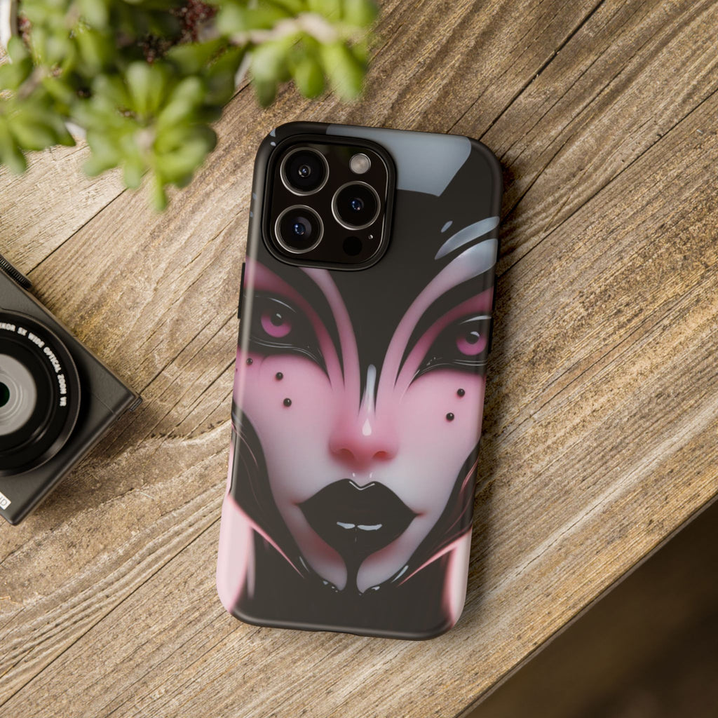 Pink Alien Tough Phone Case for iPhone, Galaxy, or Google Pixel