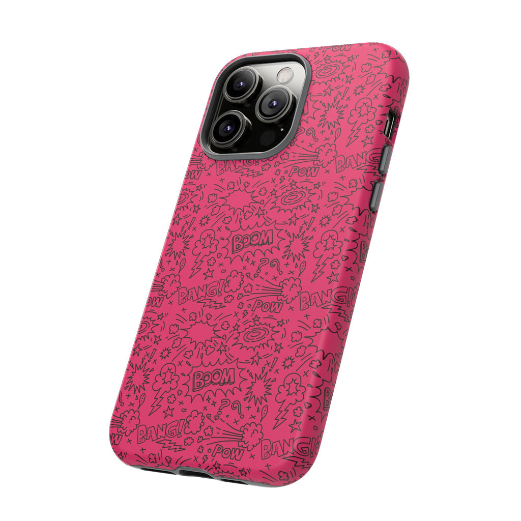 Pink Wow Tough Case for iPhone, Galaxy, or Google Pixel