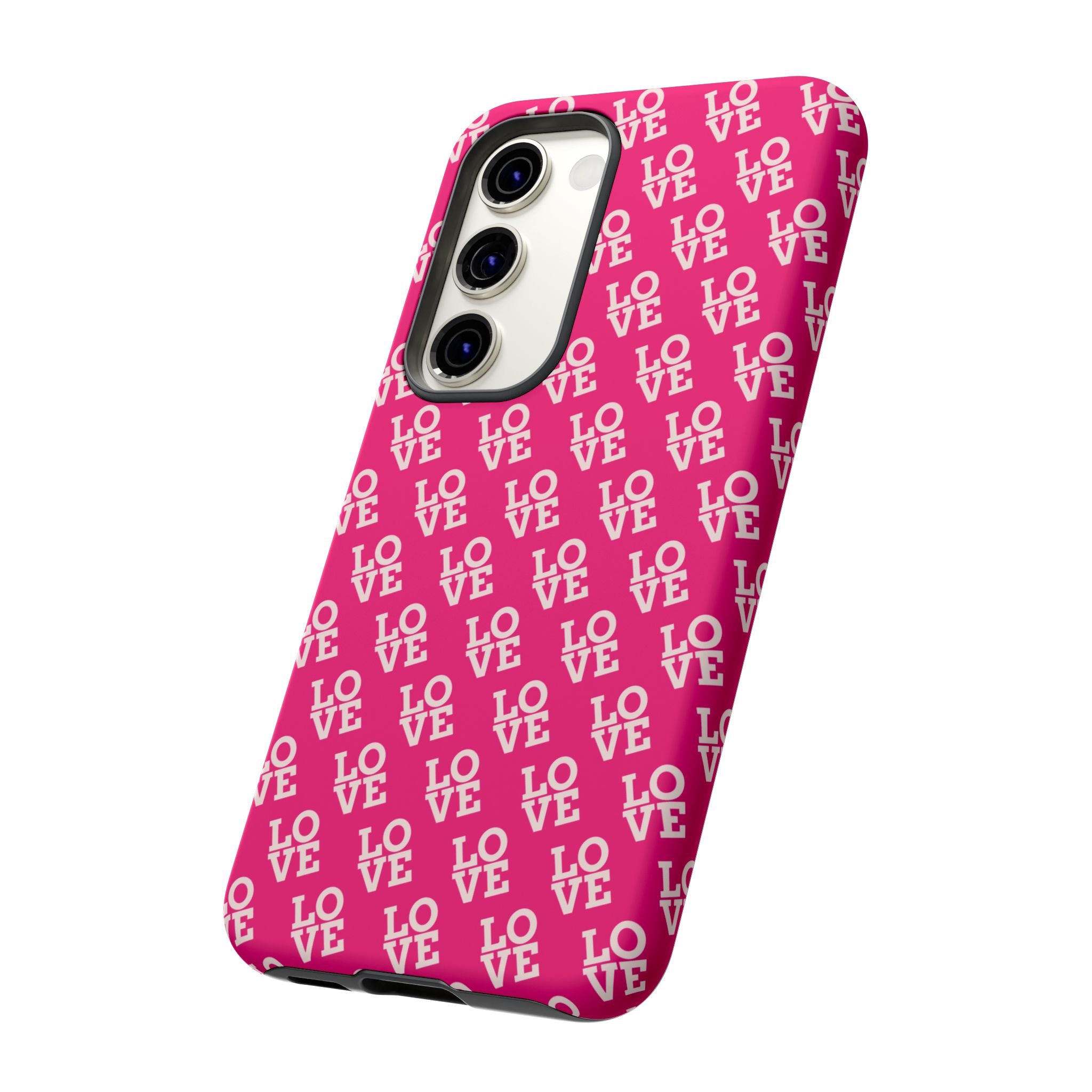 Vibrant Pink LOVE Tough Case iPhone, Galaxy, or Google Pixel