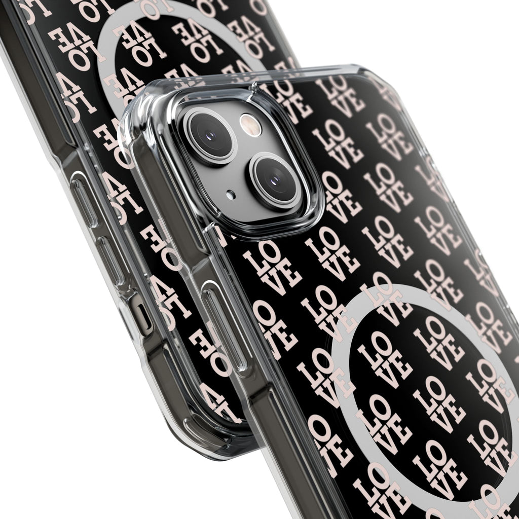 LOVE Magnetic iPhone 14, 15, 16 Series Clear Impact Cases