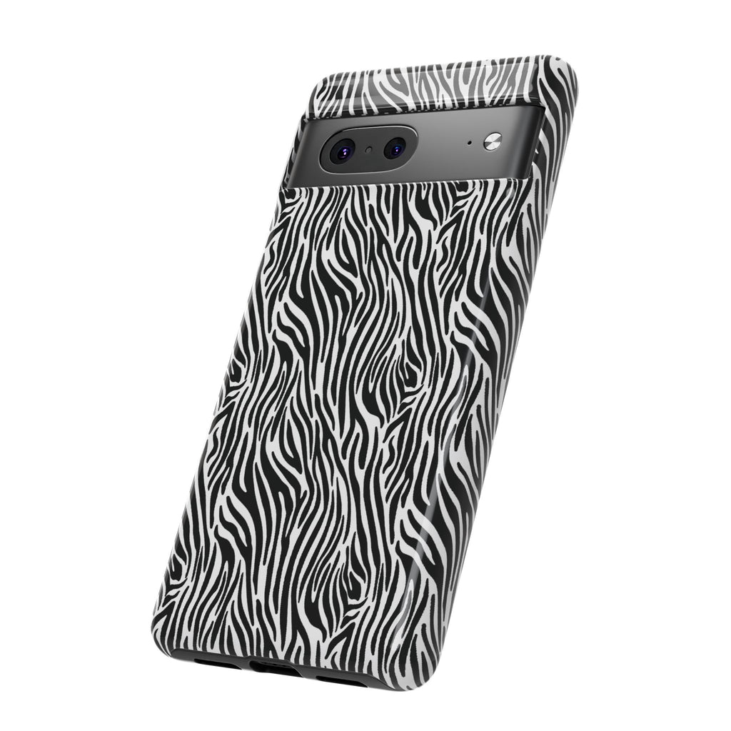 Black and White Zebra Print Tough Case iPhone, Galaxy and Google Pixel