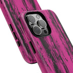 Hot Pink wood print Design Tough Phone Case for iPhone, Galaxy, or Google Pixel