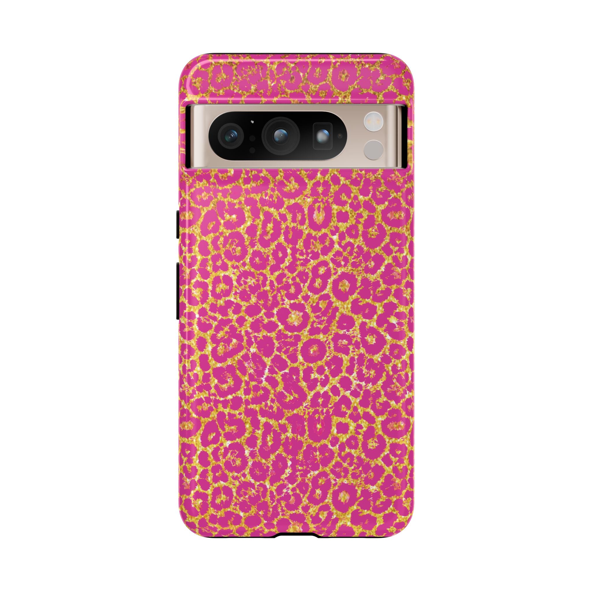 Pink Gold Leopard Tough Case for iPhone, Galaxy, or Google Pixel