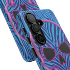Neon Zebra Skull Tough Phone Case for iPhone, Galaxy, or Google Pixel