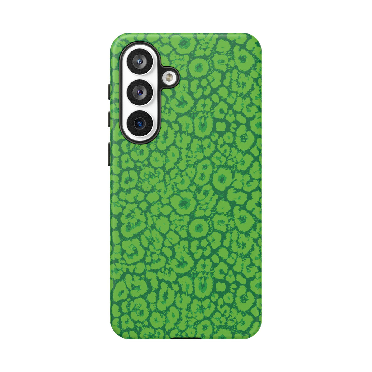 Neon Green Leopard Tough Phone Case for iPhone, Galaxy, or Google Pixel