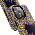 Purple Neon Lime Leopard Kz Tough Case for iPhone, Galaxy, or Google Pixel