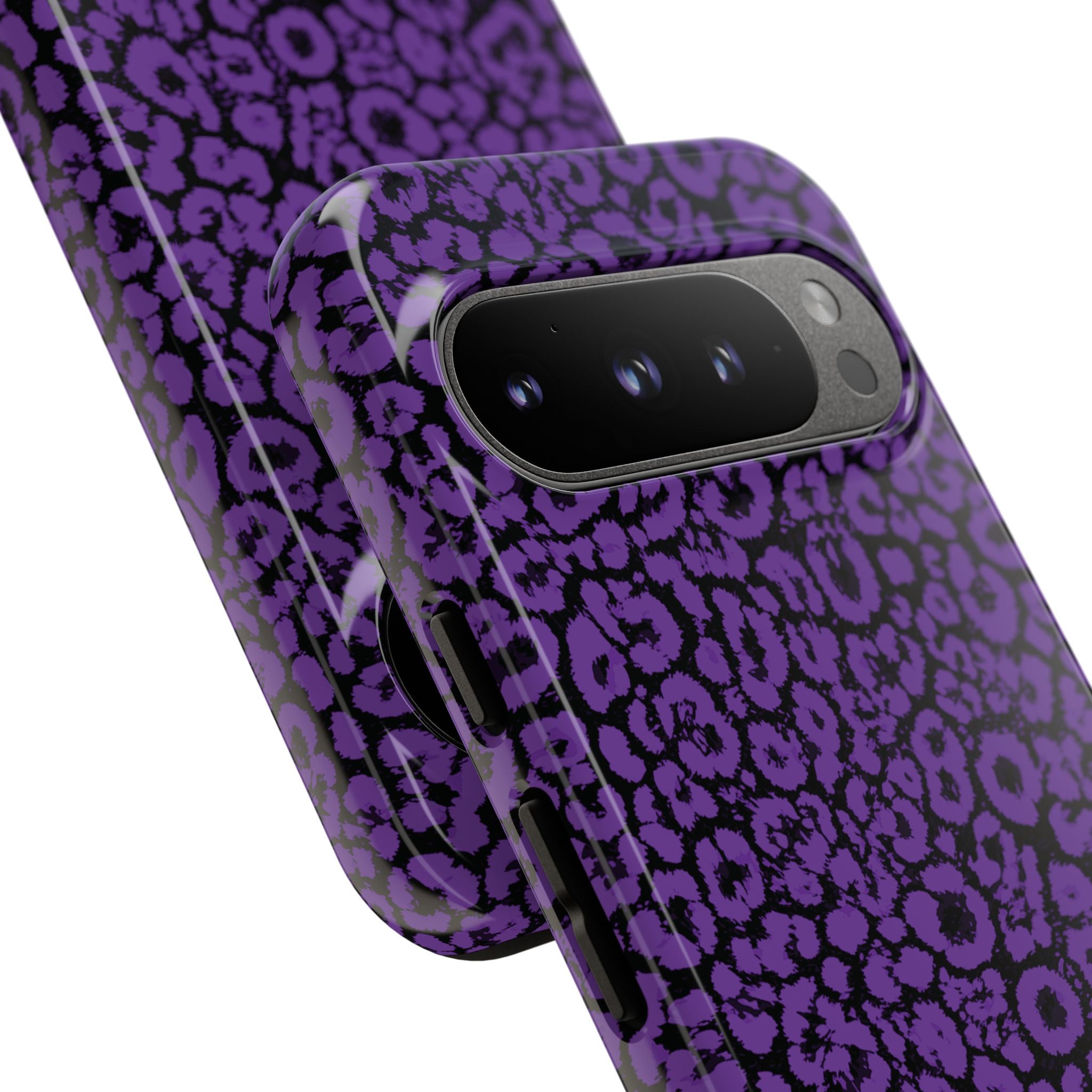 Purple Leopard Tough Case for iPhone, Galaxy or Google Pixel