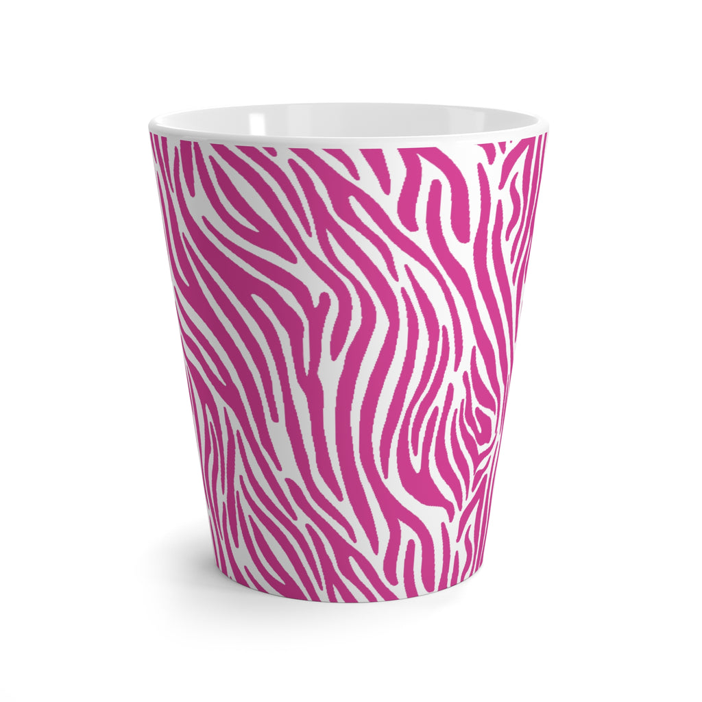 Neon Pink Zebra Print Latte Mug