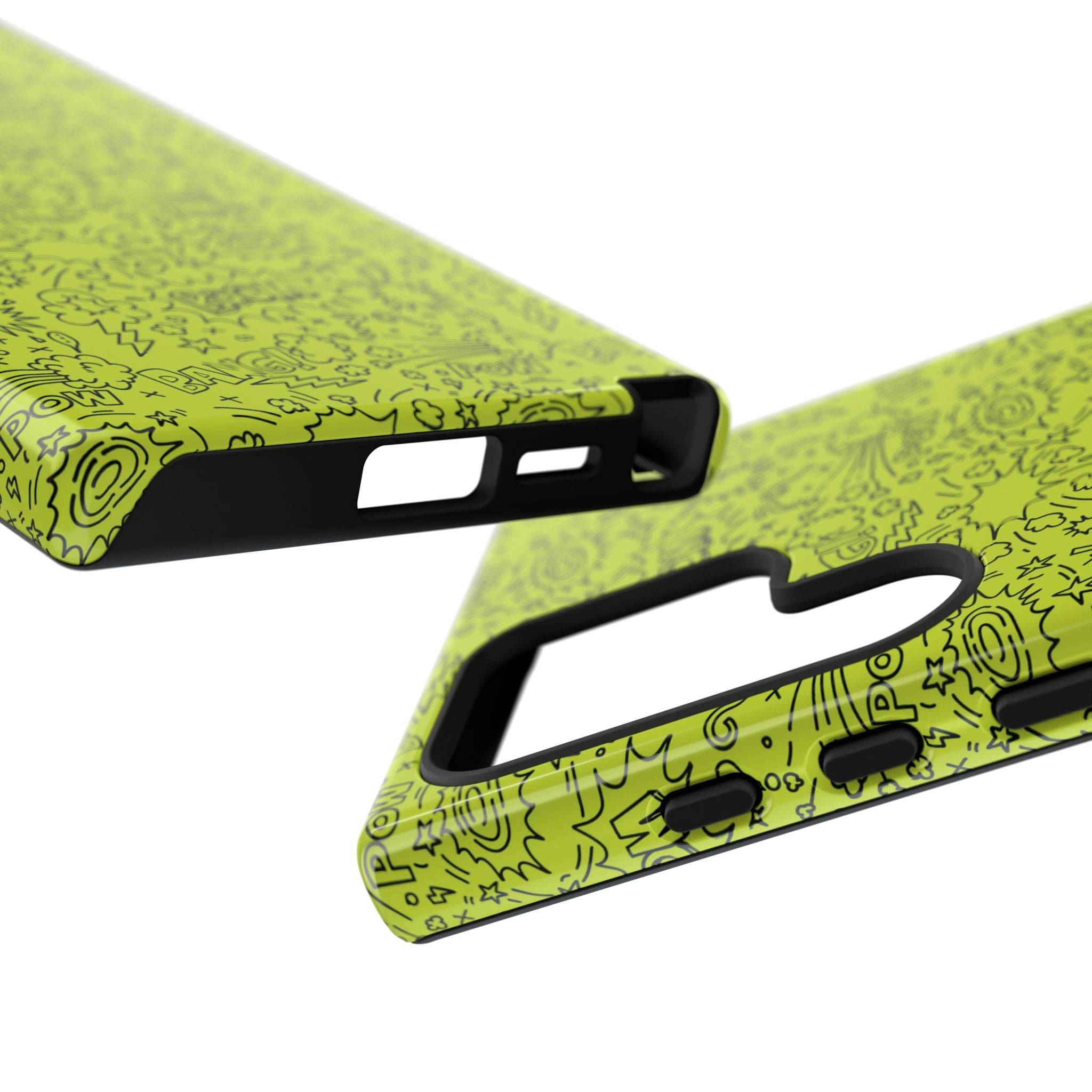 Neon Lime Wow Tough Case for iPhone, Galaxy, or Google Pixel