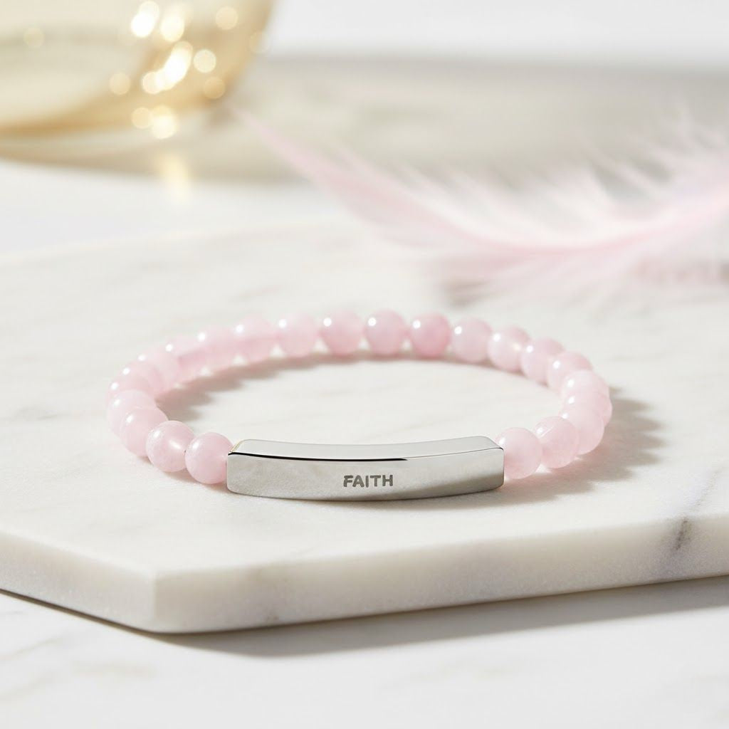 FAITH Natural Stone Stretch Bar Bracelet