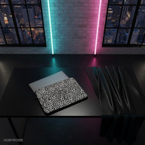 Black and White Leopard Print 13" Laptop Sleeve
