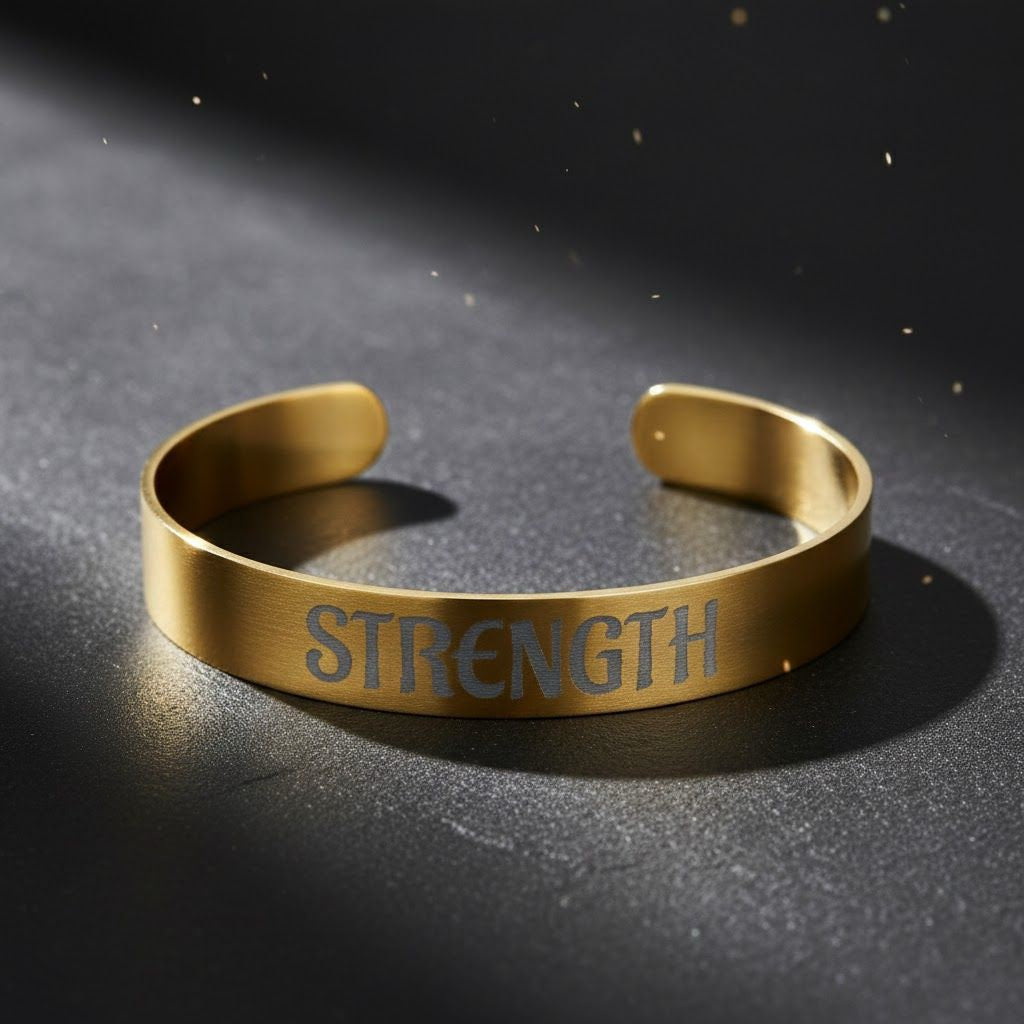 STRENGTH Cuff Bracelet (Engraving)
