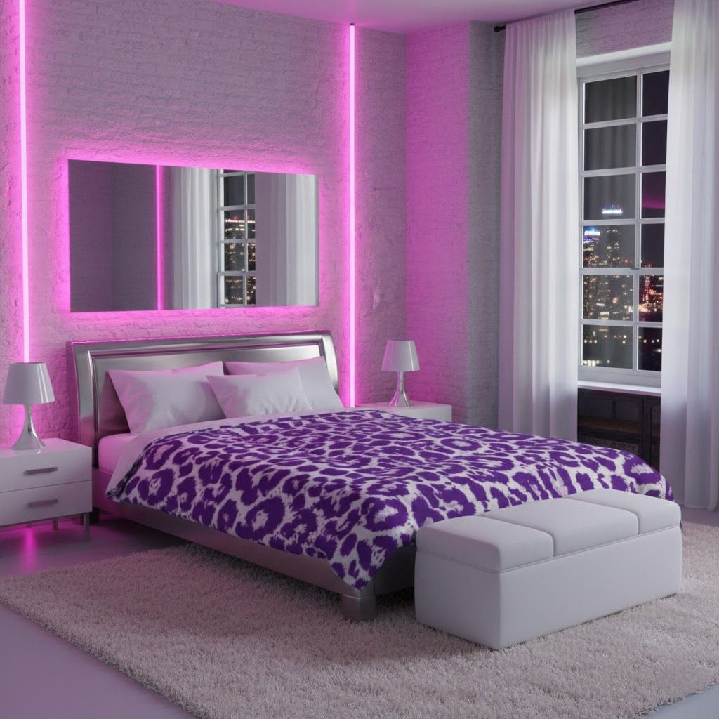 Purple Leopard Print Comforter