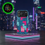 LOVE Blue Leopard 80s Vibe Tough Case for iPhone, Galaxy, or Google Pixel