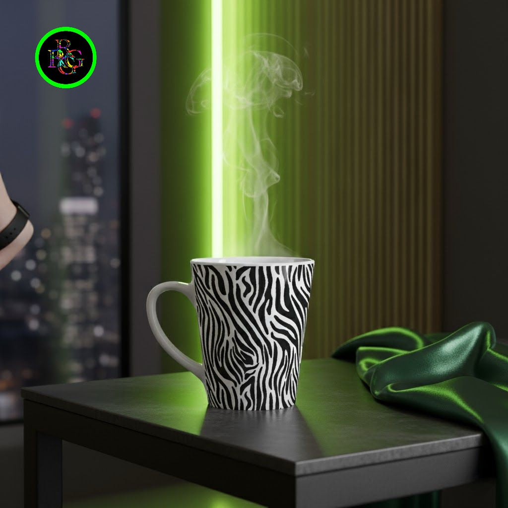 Black and White Zebra Print Latte Mug