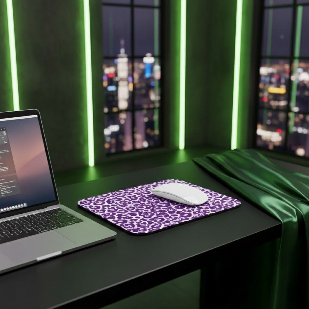 Purple Leopard Print Mouse Pad