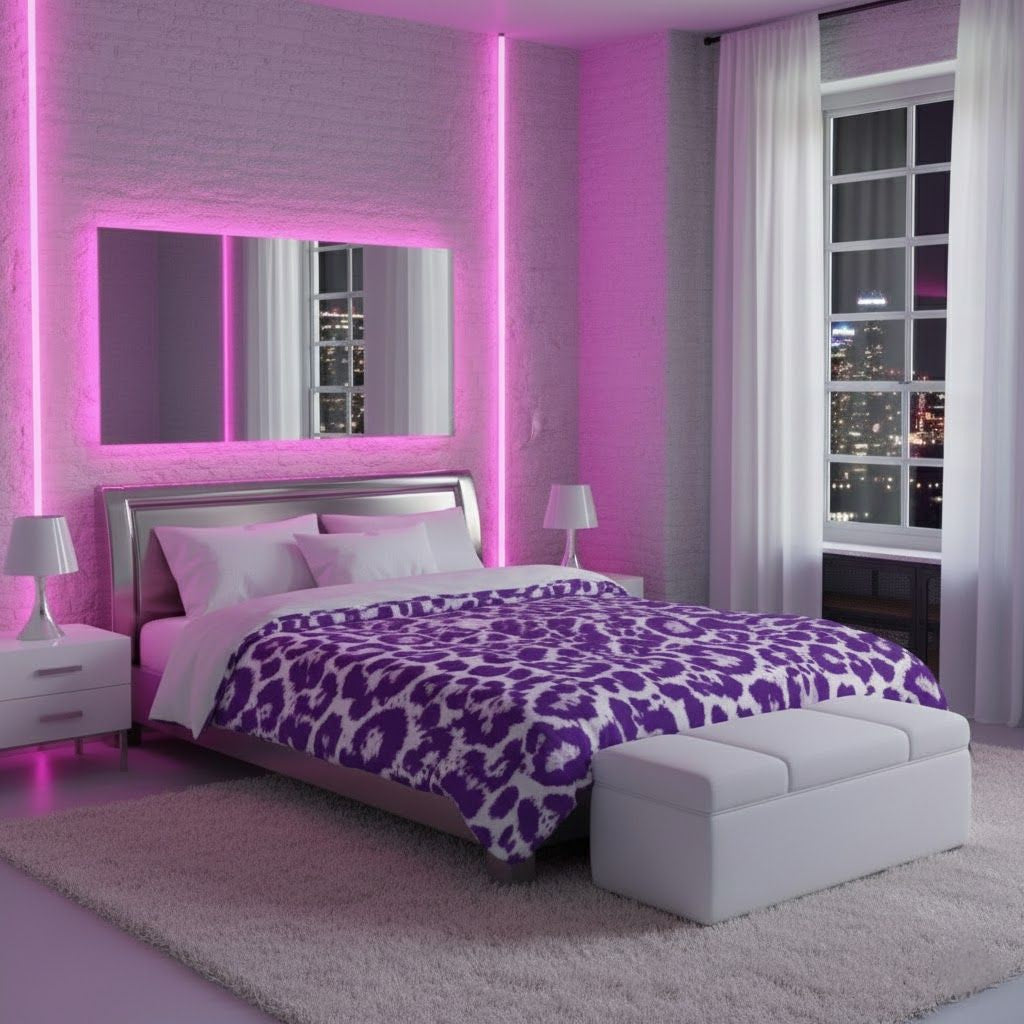 Purple Leopard Print Comforter