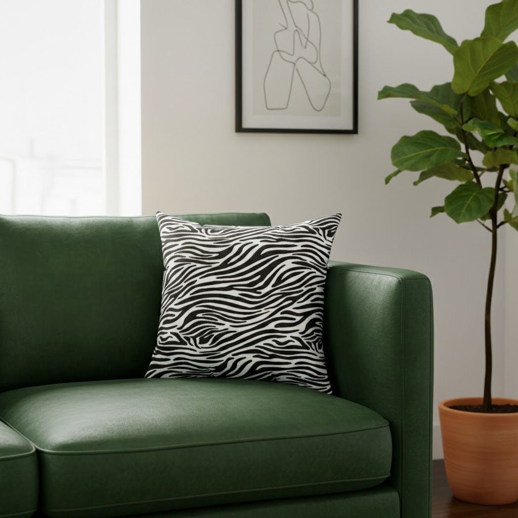 Zebra Animal Print Spun Polyester Square PILLOW